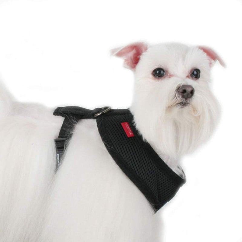 Puppia Soft Dog Harness No Choke Over-The-Head Triple Layered Breathable Mesh Adjustable Chest Belt and Quick-Release Buckle, Black, X-Large - Image 3